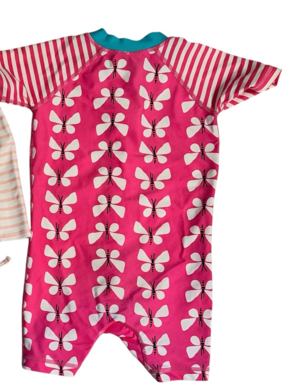 Hanna Andersson girls toddler long sleeve zip pink swimsuit - Picture 2 of 3